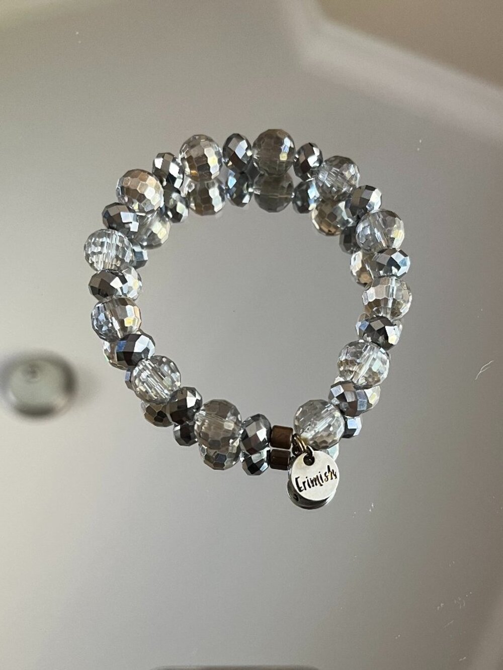 Erimish Beaded Stretch Bracelet Faceted Crystal - Picture 3 of 3